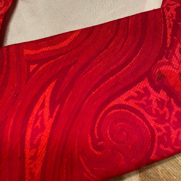 RED 100% Thai Silk tie Made in  Thailand 4” x 54” Vintage - Picture 5 of 7